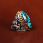 انگشتر فیروزه شجری مردانه کد 19655