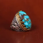 انگشتر فیروزه شجری مردانه کد 19657