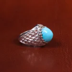 انگشتر فیروزه عجمی مردانه کد 19658