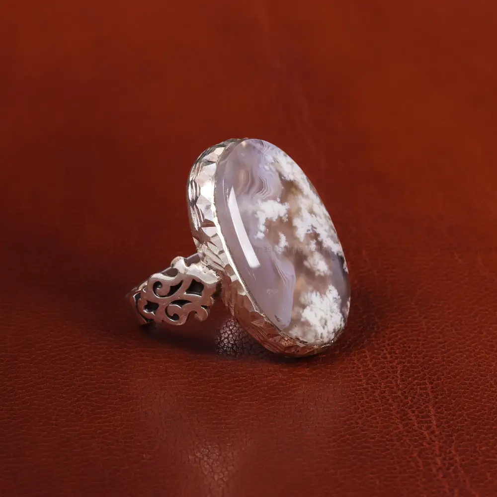 انگشتر عقیق شجر مردانه کد 19660