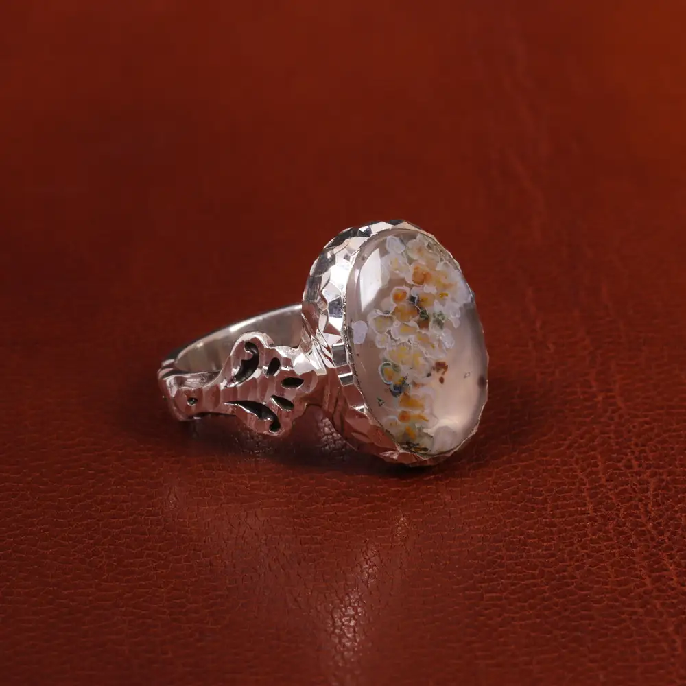 انگشتر عقیق شجر مردانه کد 19665