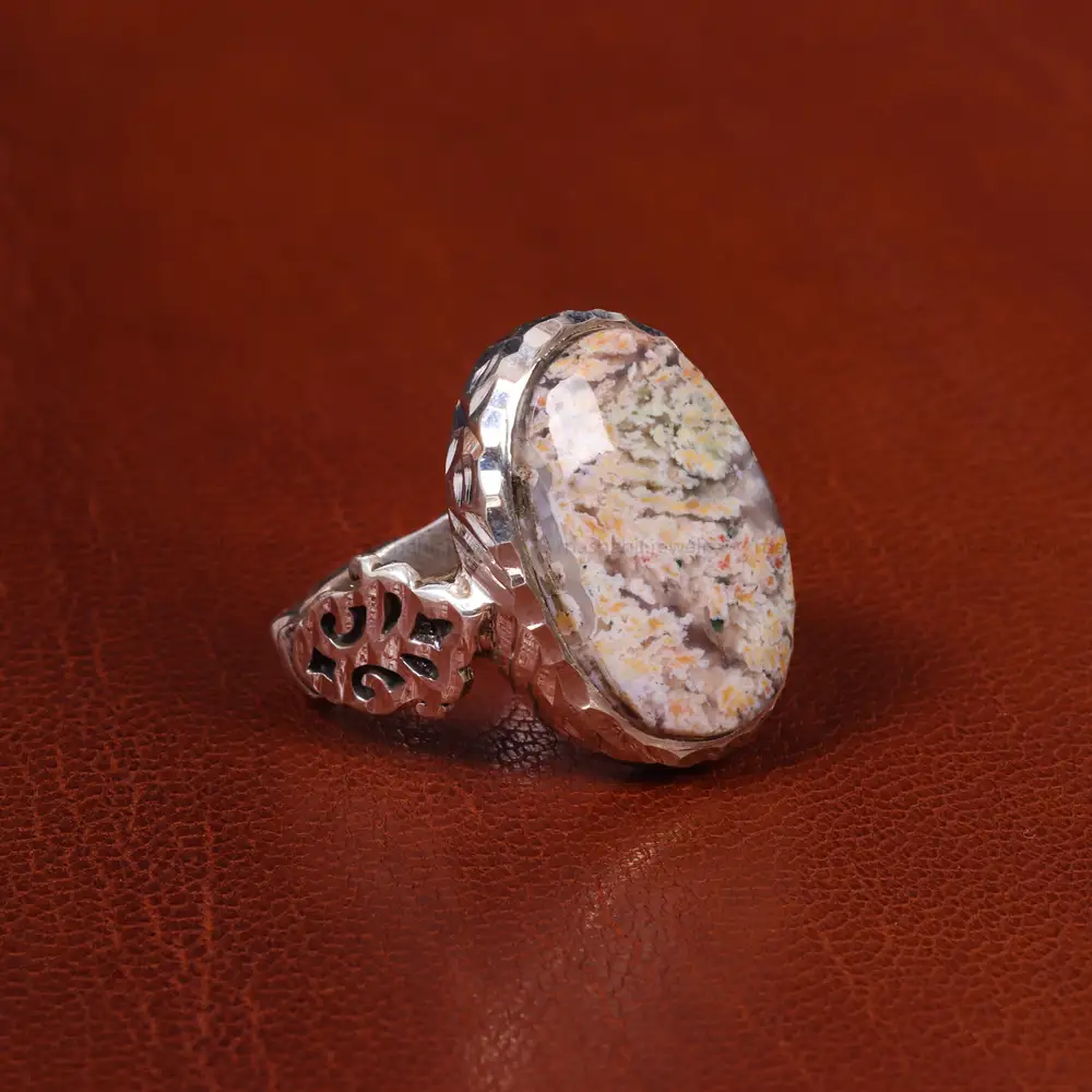 انگشتر عقیق شجر مردانه کد 19672