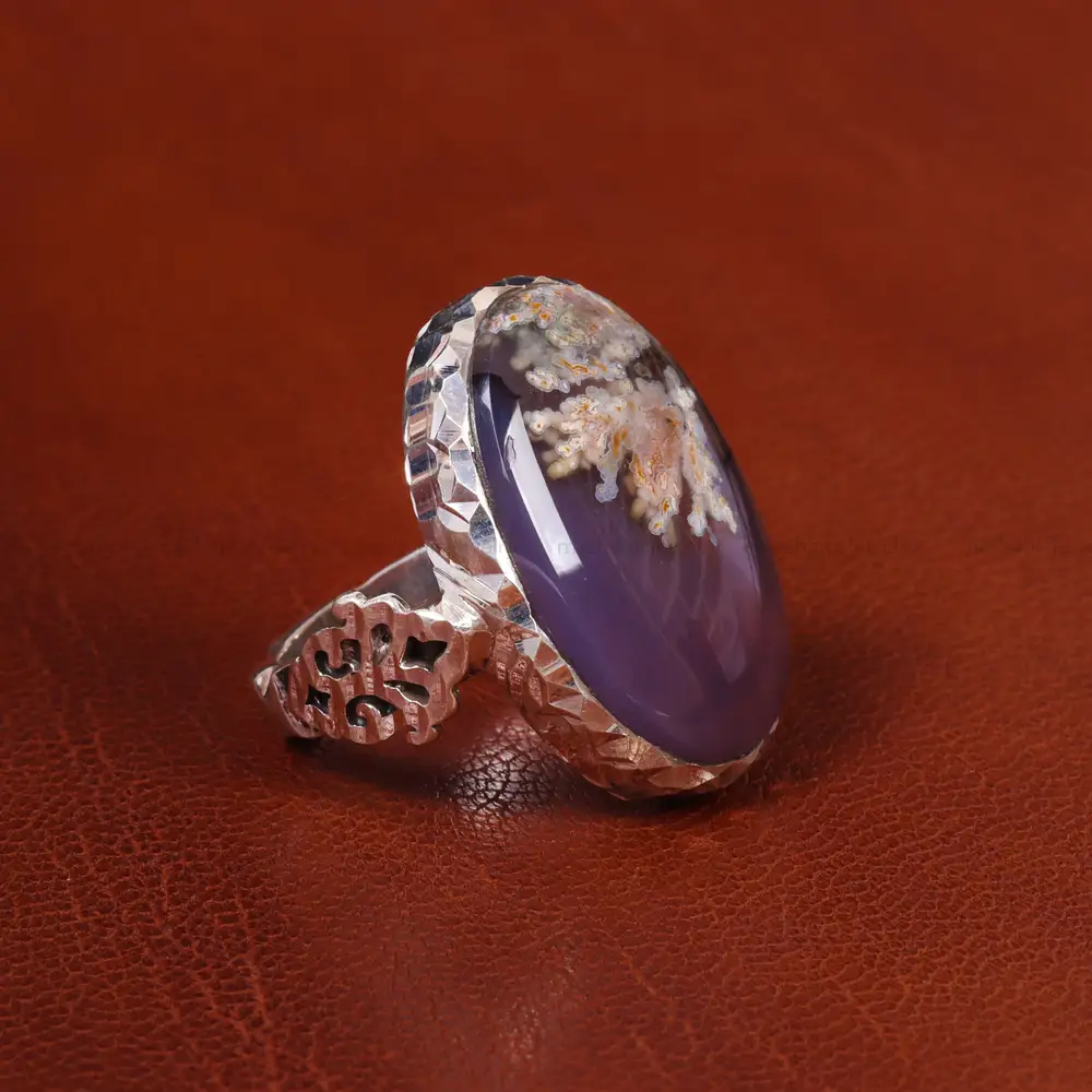 انگشتر عقیق شجر مردانه کد 19681