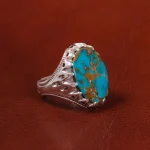 انگشتر فیروزه شجری مردانه کد 19717