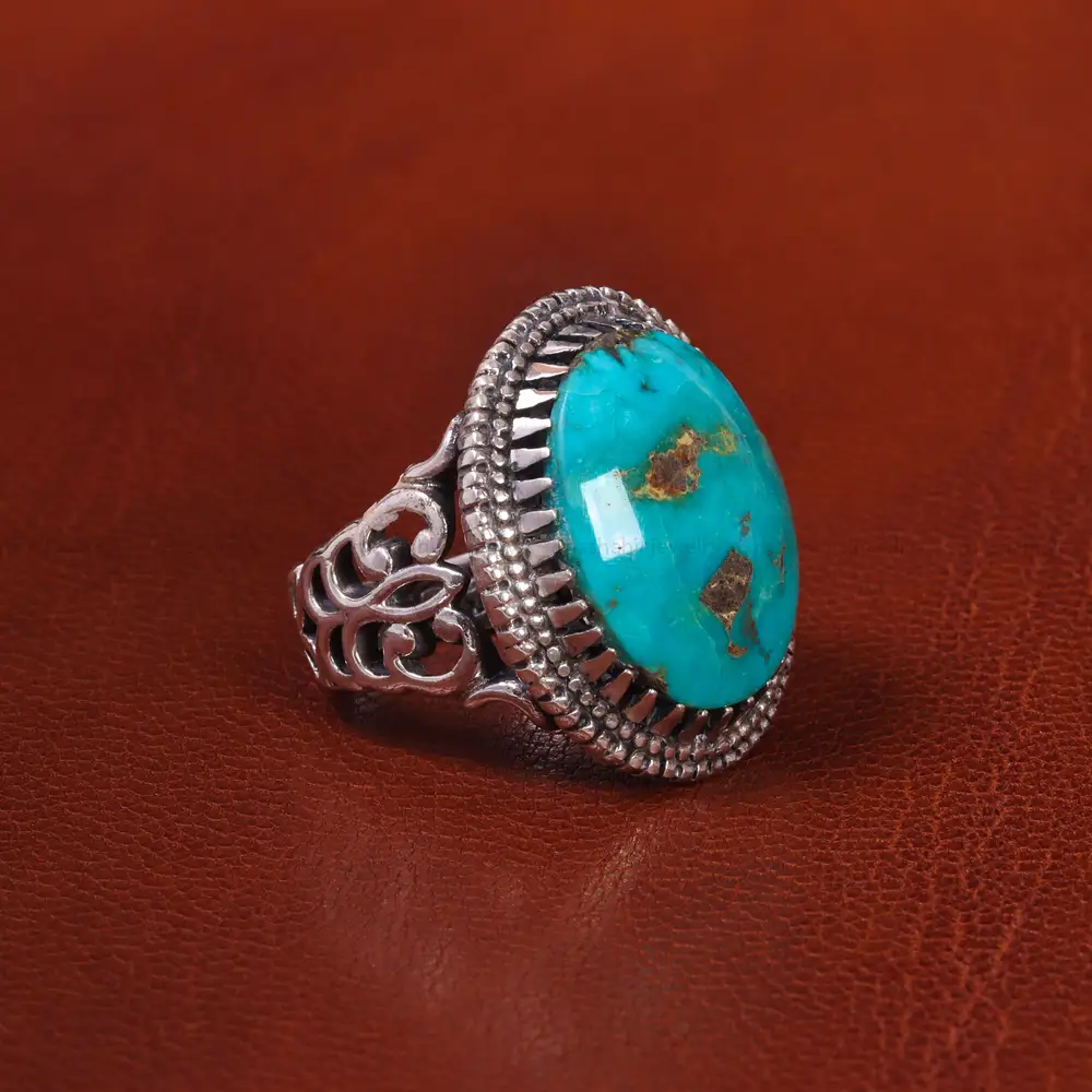 انگشتر فیروزه شجری مردانه کد 19724