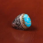 انگشتر فیروزه شجری مردانه کد 19726