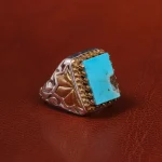 انگشتر فیروزه شجری مردانه کد 19735