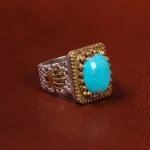 انگشتر فیروزه شجری مردانه کد 19742