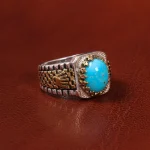 انگشتر فیروزه شجری مردانه کد 19752
