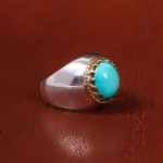 انگشتر فيروزه عجمی مردانه کد 19757