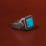 انگشتر فیروزه شجری مردانه کد 19768