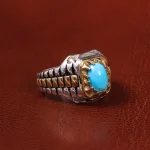 انگشتر فيروزه عجمی مردانه کد 19769