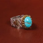 انگشتر فیروزه شجری مردانه کد 19772