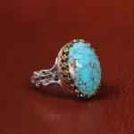 انگشتر فیروزه شجری مردانه کد 19773