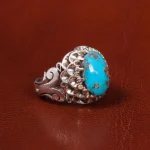 انگشتر فیروزه شجری مردانه کد 19802