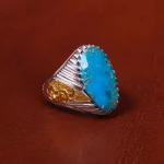 انگشتر فیروزه شجری مردانه کد 19810
