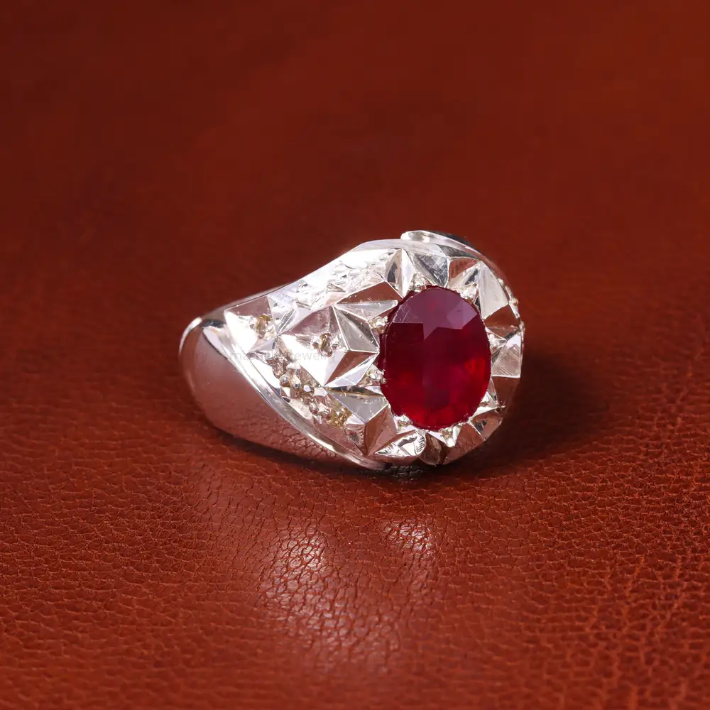 انگشتر یاقوت سرخ مردانه کد 19845