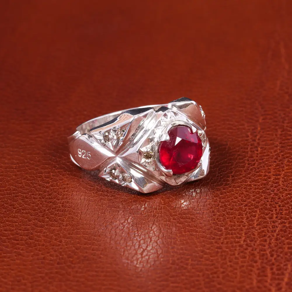 انگشتر یاقوت سرخ مردانه کد 19848