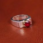 انگشتر یاقوت سرخ مردانه کد 19849