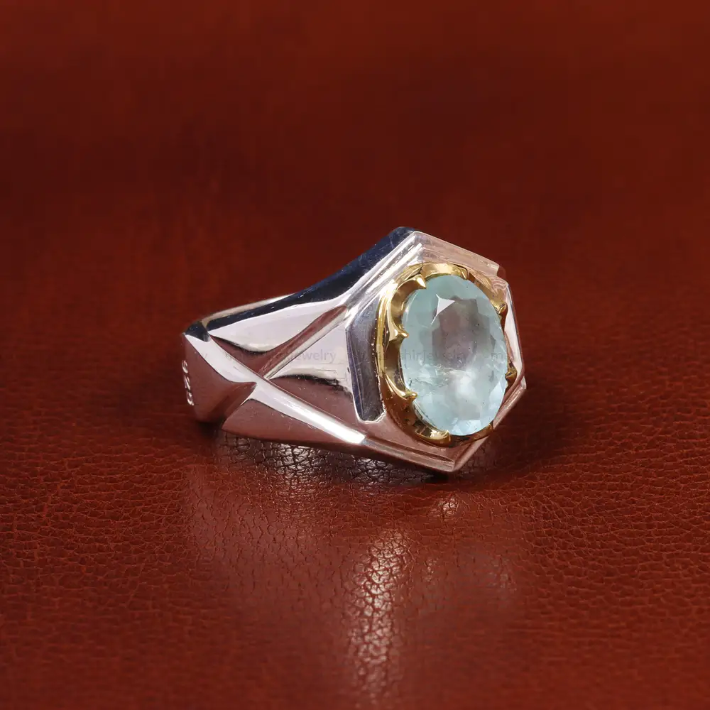 انگشتر آکوامارین مردانه کد 19860