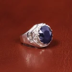 انگشتر یاقوت کبود مردانه کد 19876