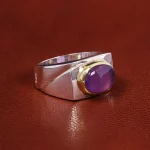 انگشتر عقیق سوسنی مردانه کد 19878