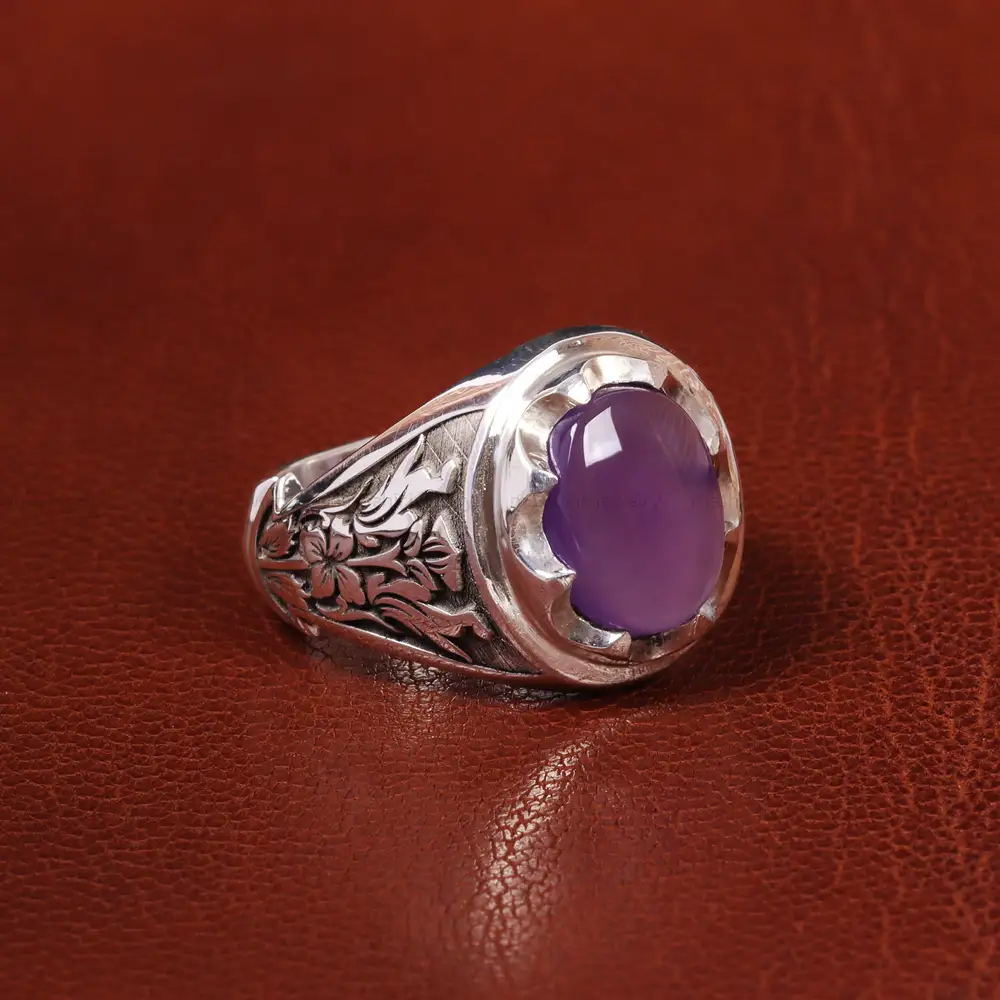 انگشتر عقیق سوسنی مردانه کد 19886