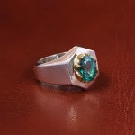 انگشتر توپاز سبز مردانه کد 19897
