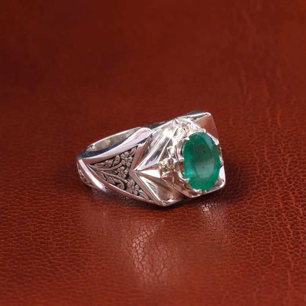 انگشتر زمرد مردانه کد 19898