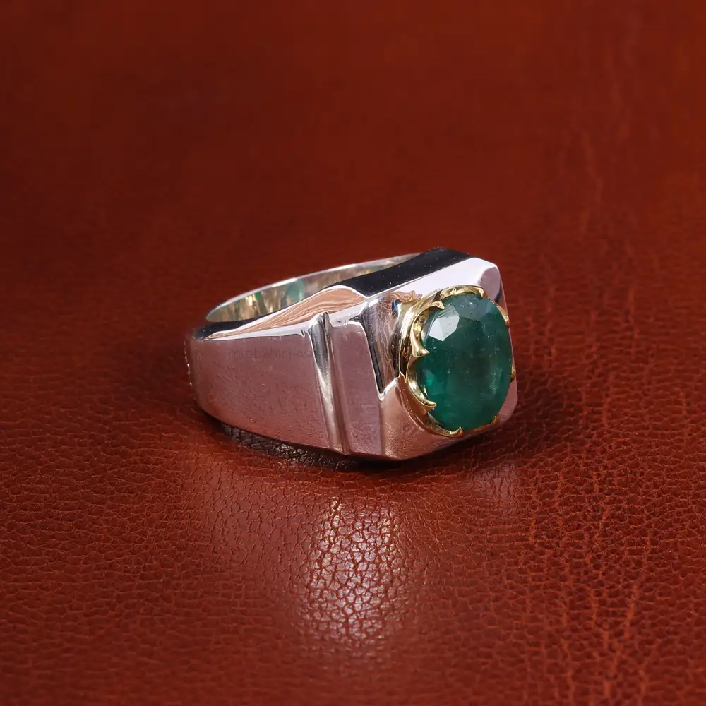 انگشتر زمرد مردانه کد 19899