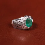 انگشتر زمرد مردانه کد 19901