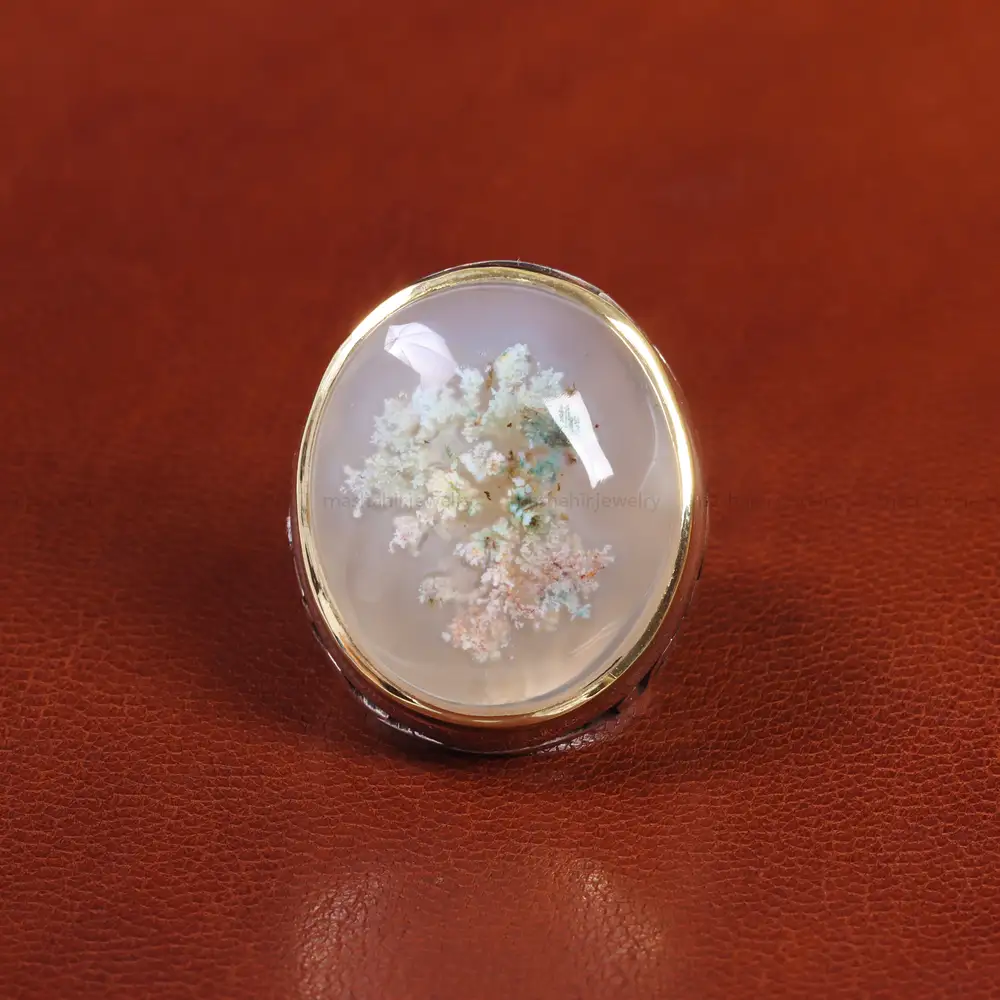 انگشتر عقیق شجر مردانه کد 17229