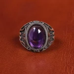 انگشتر آمیتیست مردانه کد 19369