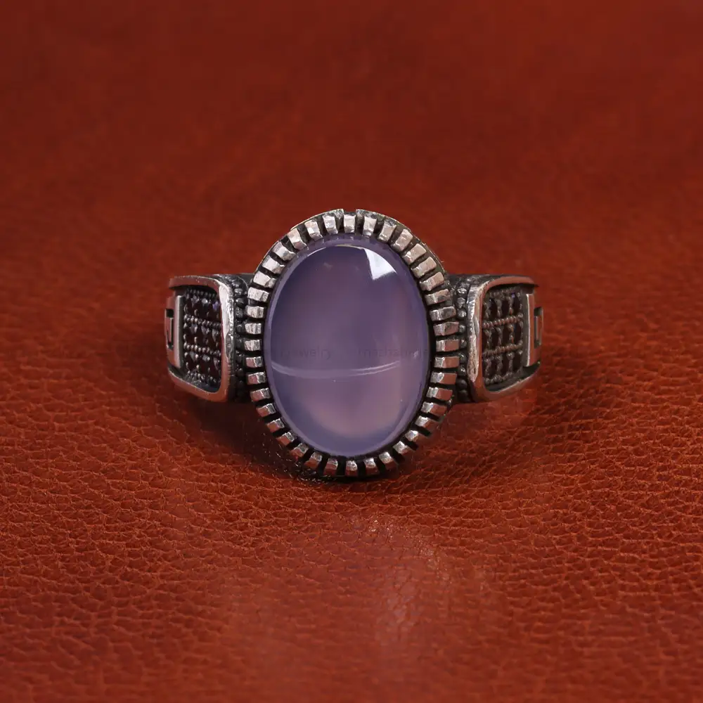 انگشتر عقیق سوسنی مردانه کد 19377