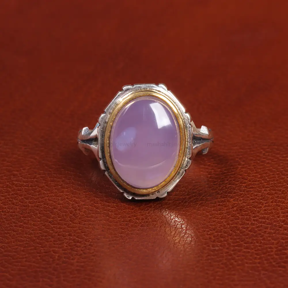 انگشتر عقیق سوسنی مردانه کد 19387