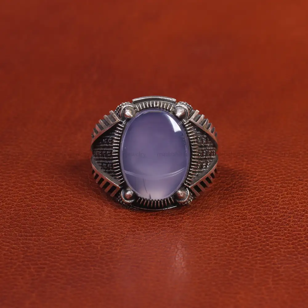 انگشتر عقیق سوسنی مردانه کد 19388