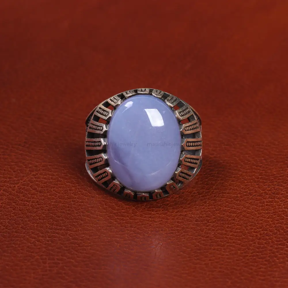 انگشتر عقیق سوسنی مردانه کد 19389