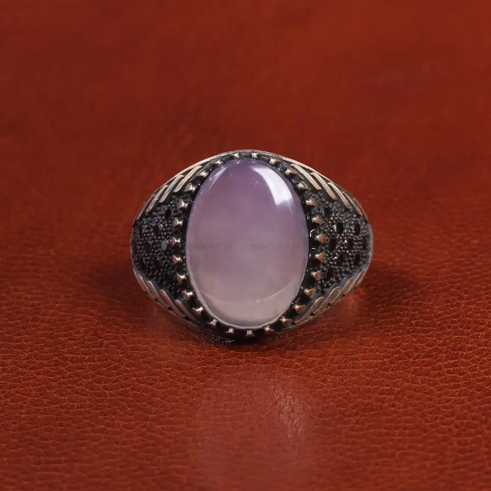 انگشتر عقیق سوسنی مردانه کد 19390