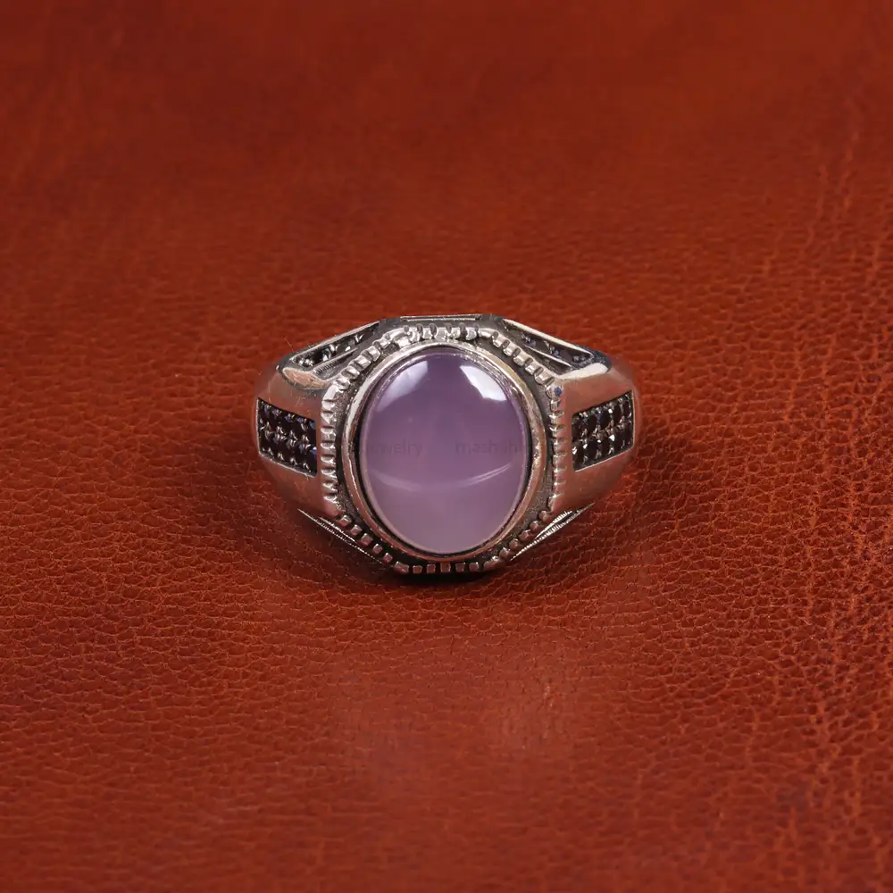 انگشتر عقیق سوسنی مردانه کد 19394