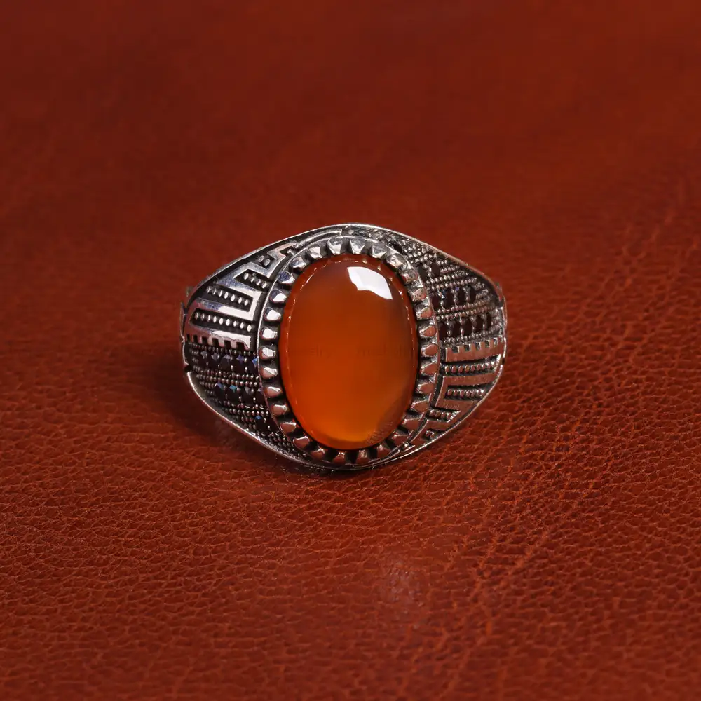 انگشتر عقیق یمن مردانه کد 19431