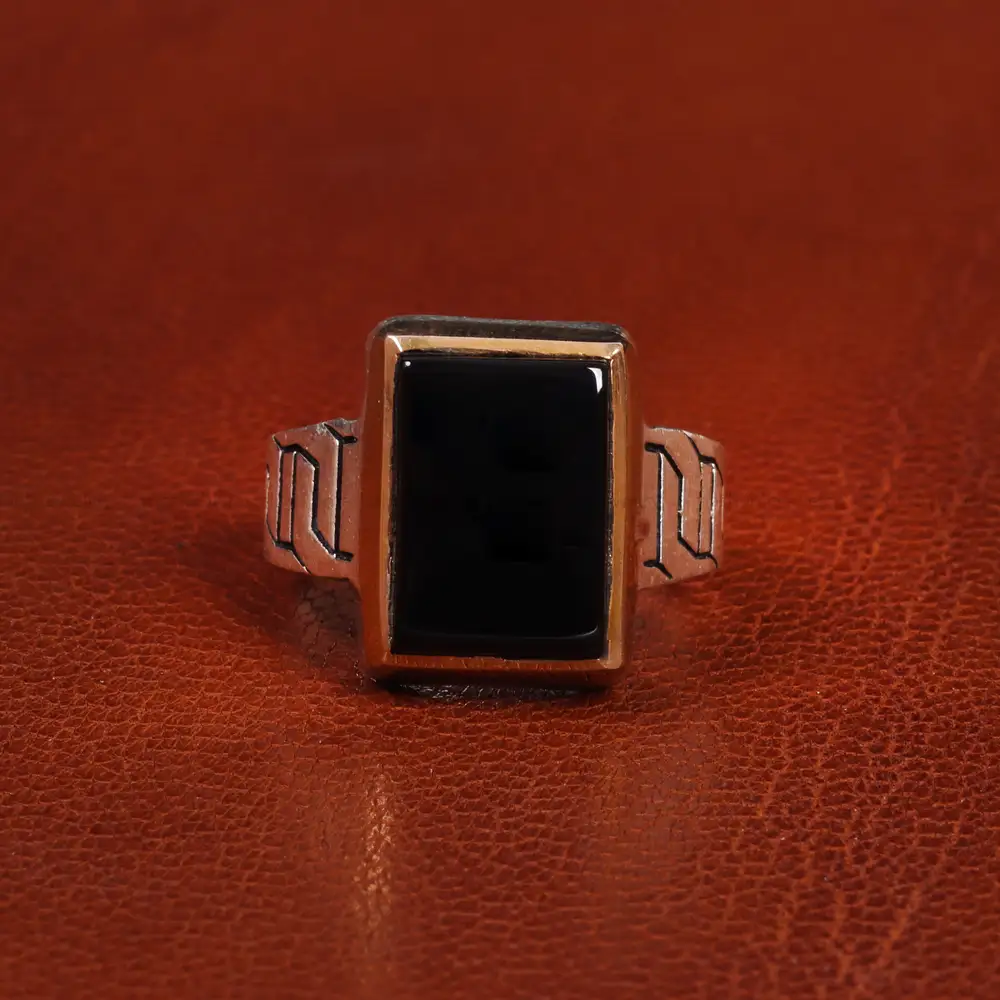 انگشتر عقیق یمن مردانه کد 19435