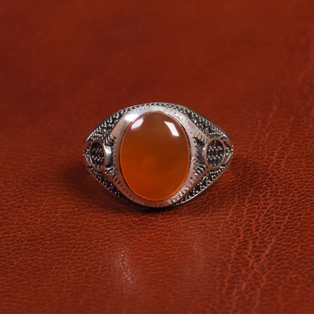 انگشتر عقیق یمن مردانه کد 19439