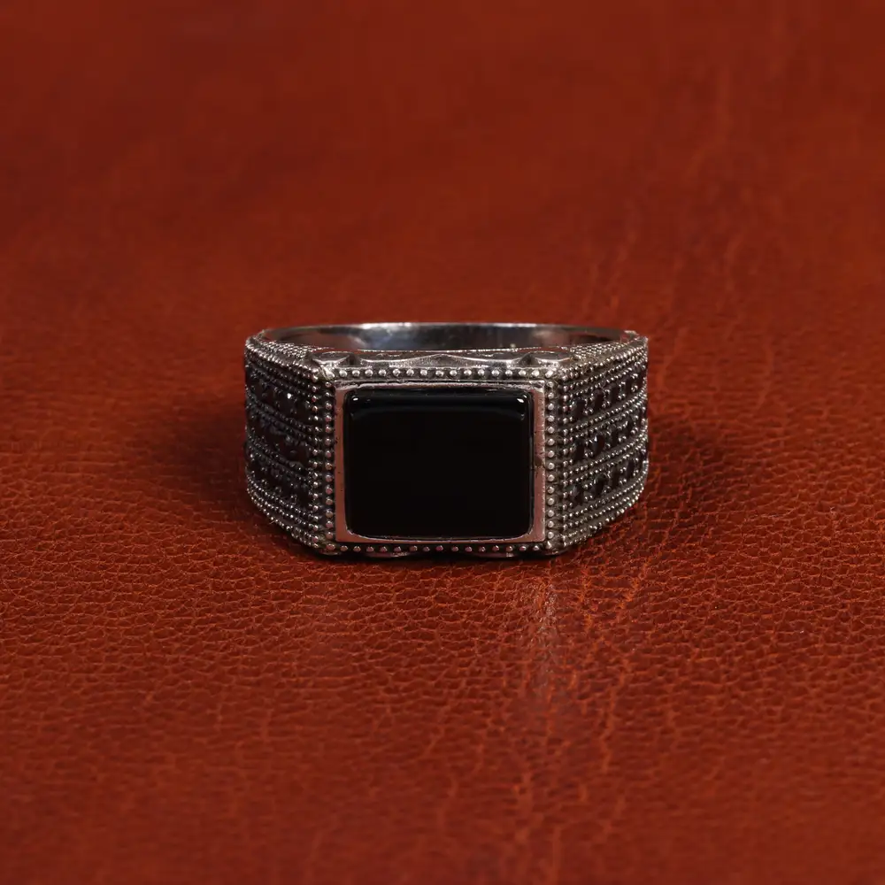 انگشتر عقیق یمن مردانه کد 19440