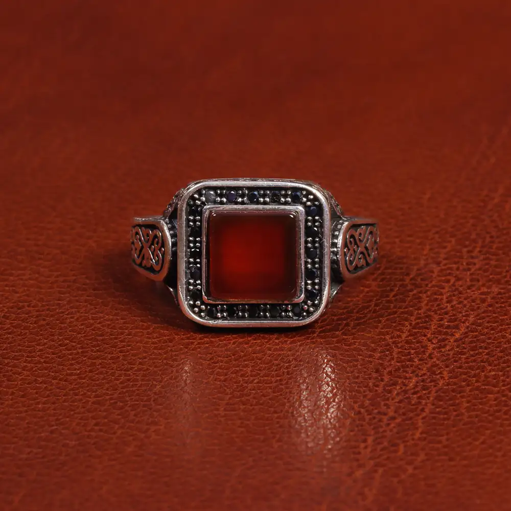 انگشتر عقیق یمن مردانه کد 19442