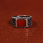 انگشتر عقیق یمن مردانه کد 19443