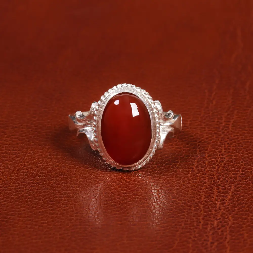 انگشتر عقیق یمن مردانه کد 19446