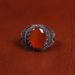 انگشتر عقیق یمن مردانه کد 19448