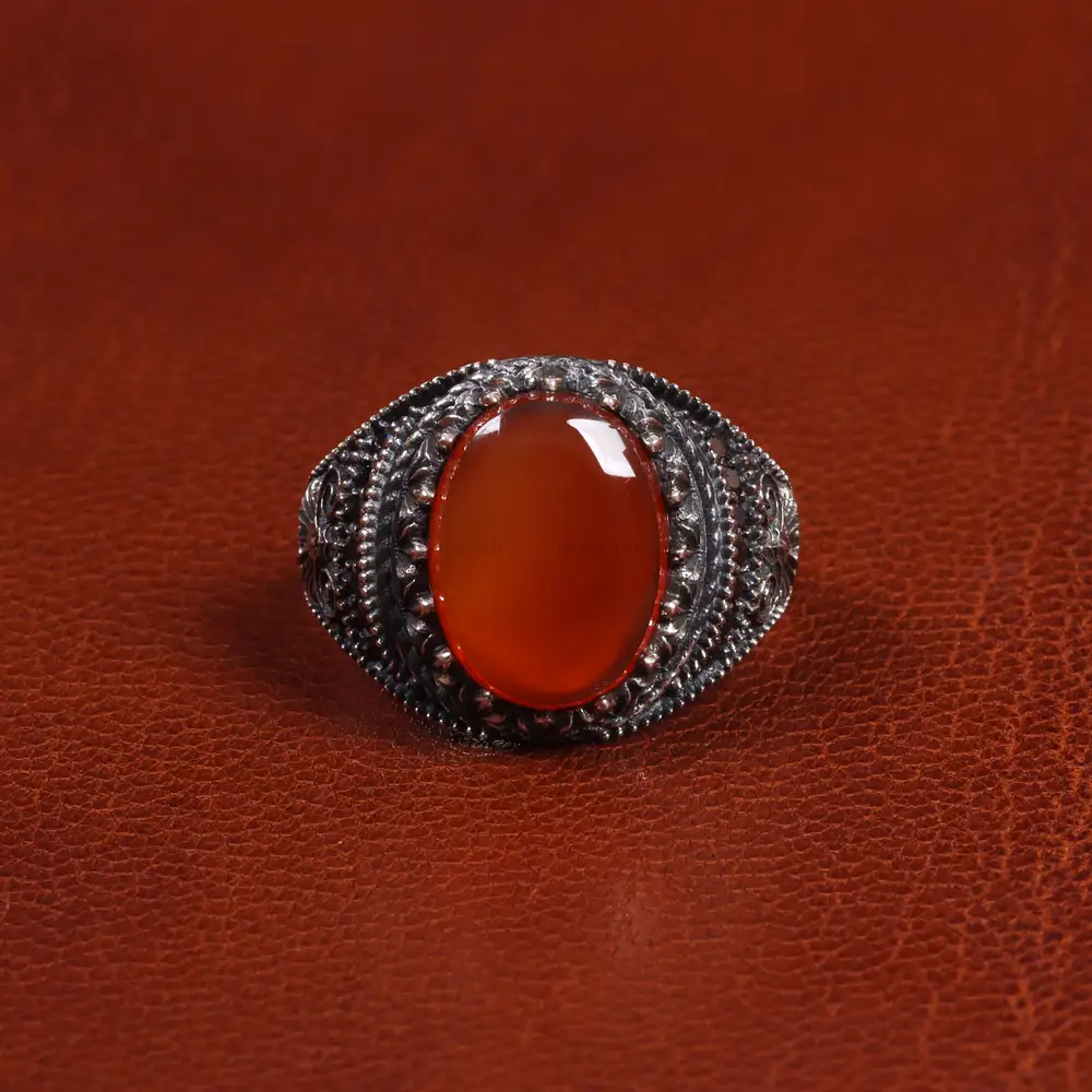 انگشتر عقیق یمن مردانه کد 19448