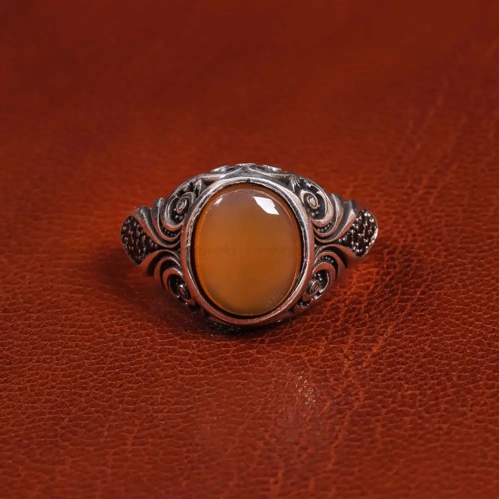 انگشتر عقیق یمن مردانه کد 19451