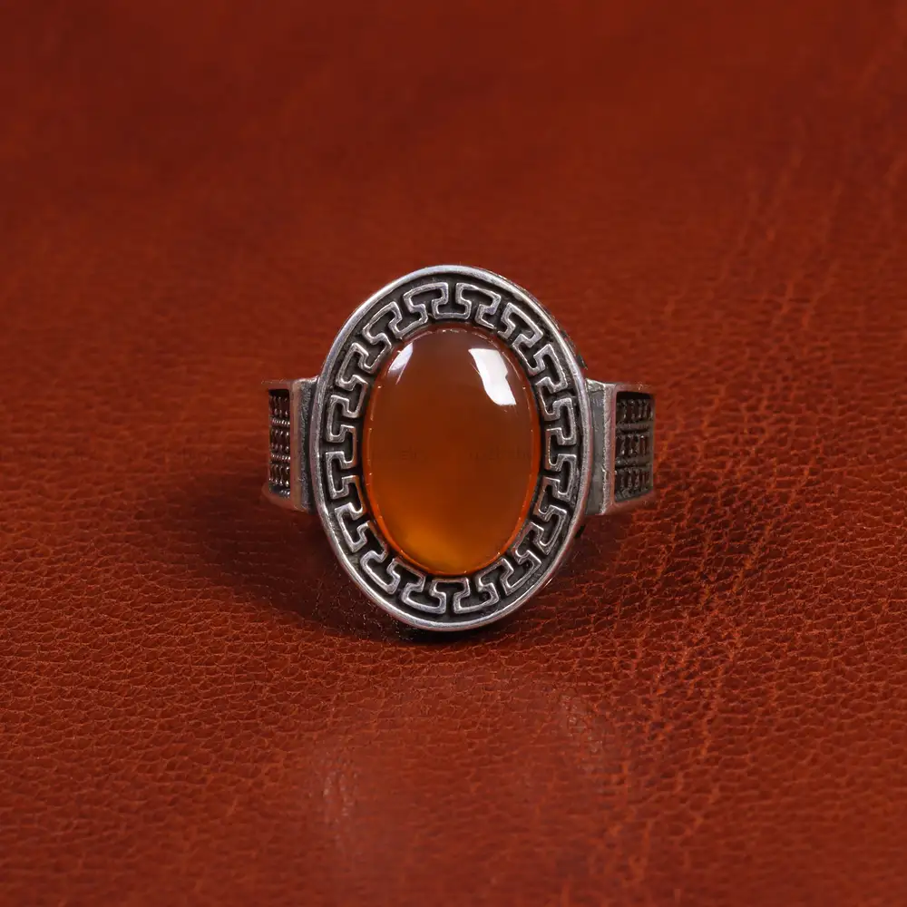 انگشتر عقیق یمن مردانه کد 19452